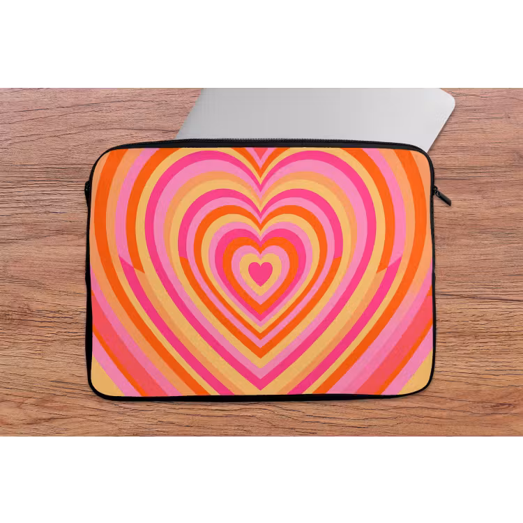 Laptophoes - Hart - Concentrisch - Abstract - Liefde - Kleurrijk — 2