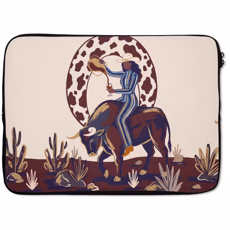 Laptophoes - Mensen - Dieren - Cowboy - Abstract - Kleurrijk — 1