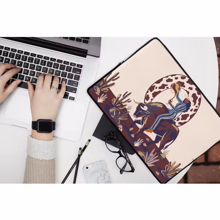 Laptophoes - Mensen - Dieren - Cowboy - Abstract - Kleurrijk — 3