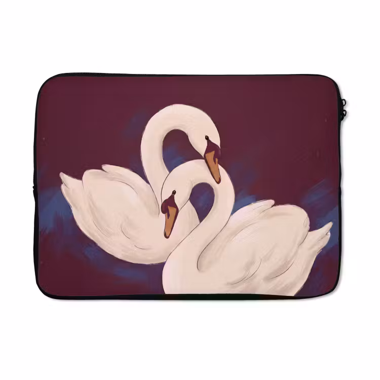 Laptophoes - Vogel - Koppel - Liefde - Abstract - Wit — 5