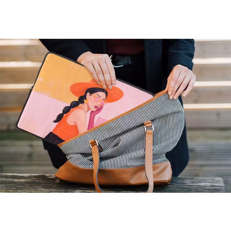 Laptophoes - Vrouw - Hoed - Mode - Modern - Oranje — 4
