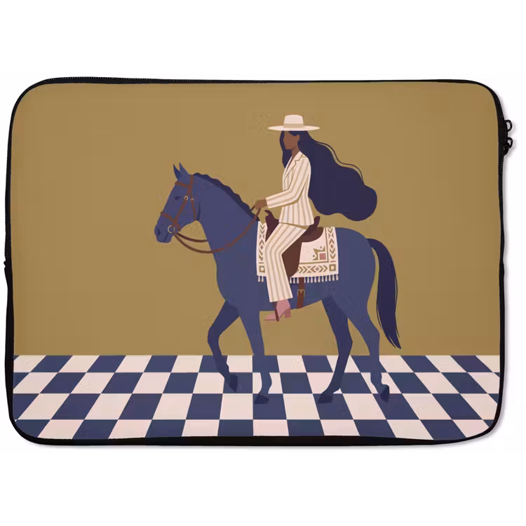 Laptophoes - Vrouw - Paard - Rijden - Modern - Abstract — 1