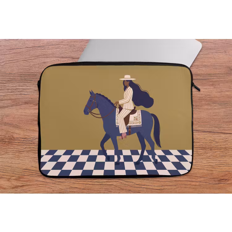 Laptophoes - Vrouw - Paard - Rijden - Modern - Abstract — 2