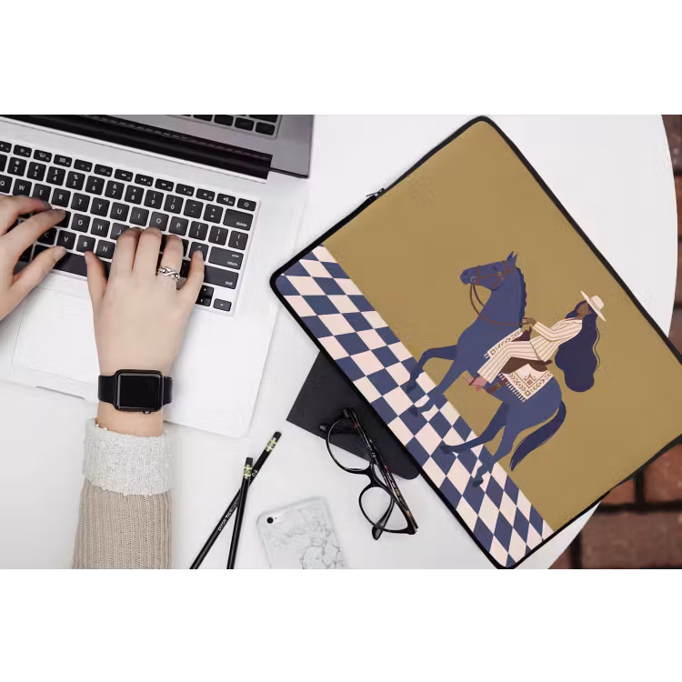 Laptophoes - Vrouw - Paard - Rijden - Modern - Abstract — 3