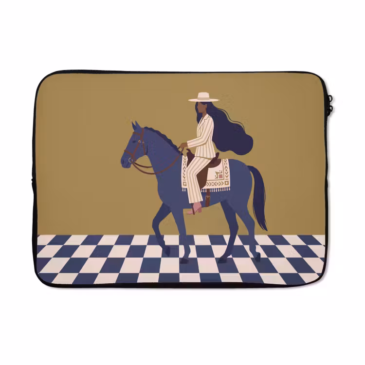 Laptophoes - Vrouw - Paard - Rijden - Modern - Abstract — 5