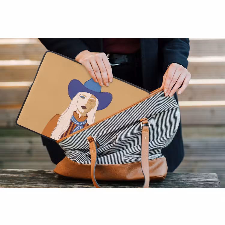 Laptophoes - Vrouw - Portret - Abstract - Kleurrijk - Modern — 4
