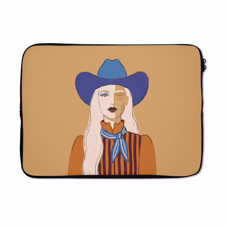 Laptophoes - Vrouw - Portret - Abstract - Kleurrijk - Modern — 5