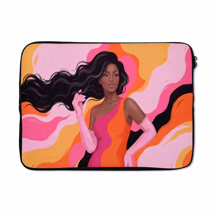 Laptophoes - Vrouw - Portret - Kleurrijk - Modern - Kunst — 5