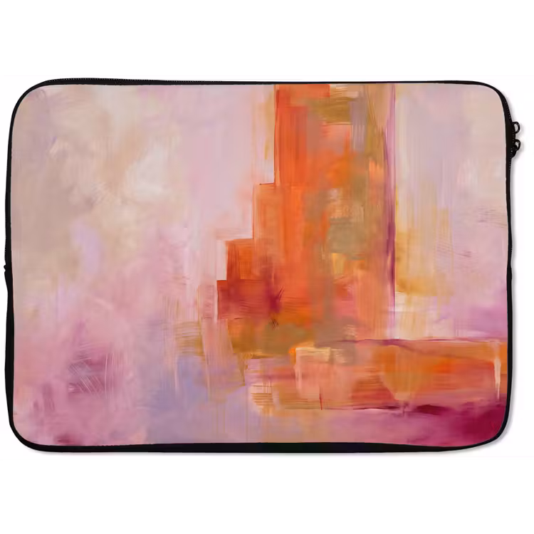 Laptophoes - Abstract - Borstelstreken - Kunst - Paars - Goud — 1