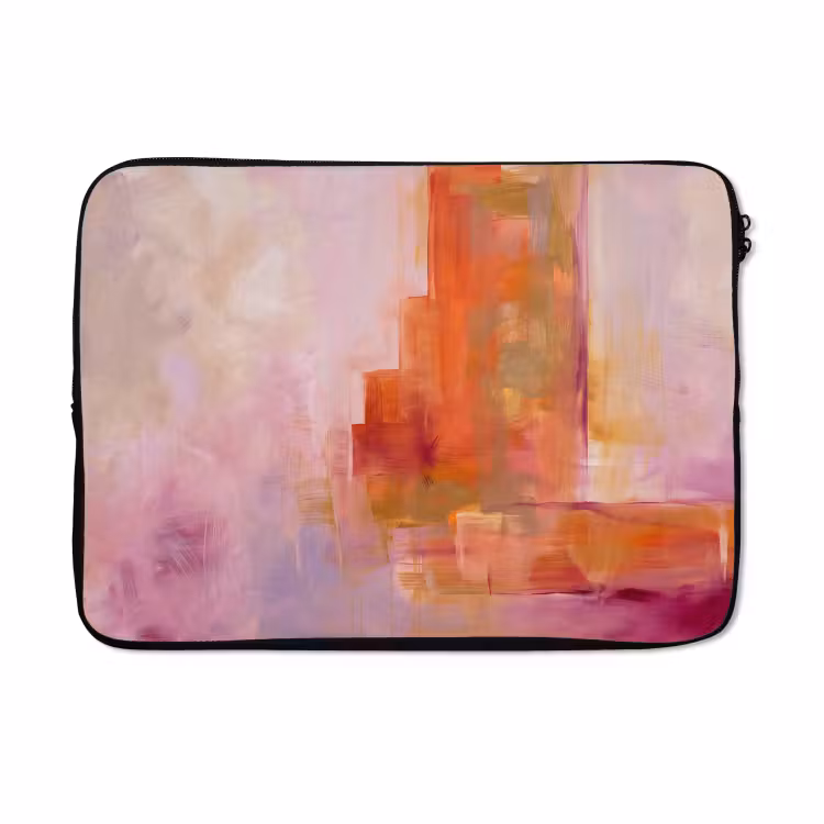 Laptophoes - Abstract - Borstelstreken - Kunst - Paars - Goud — 5