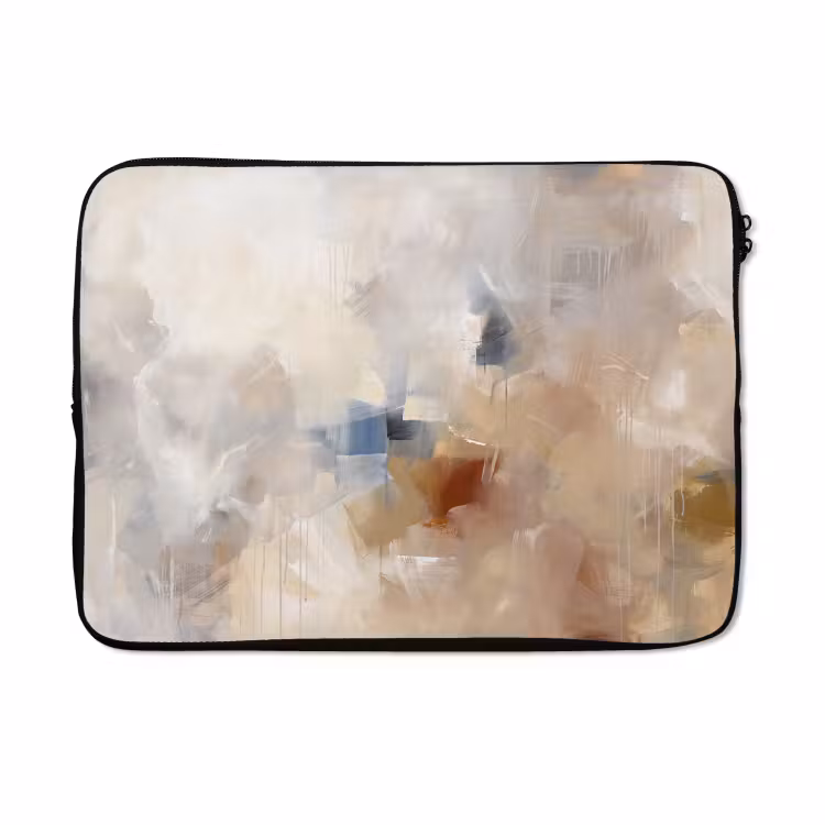 Laptophoes - Abstract - Borstelstreken - Modern - Beige - Kunst — 5