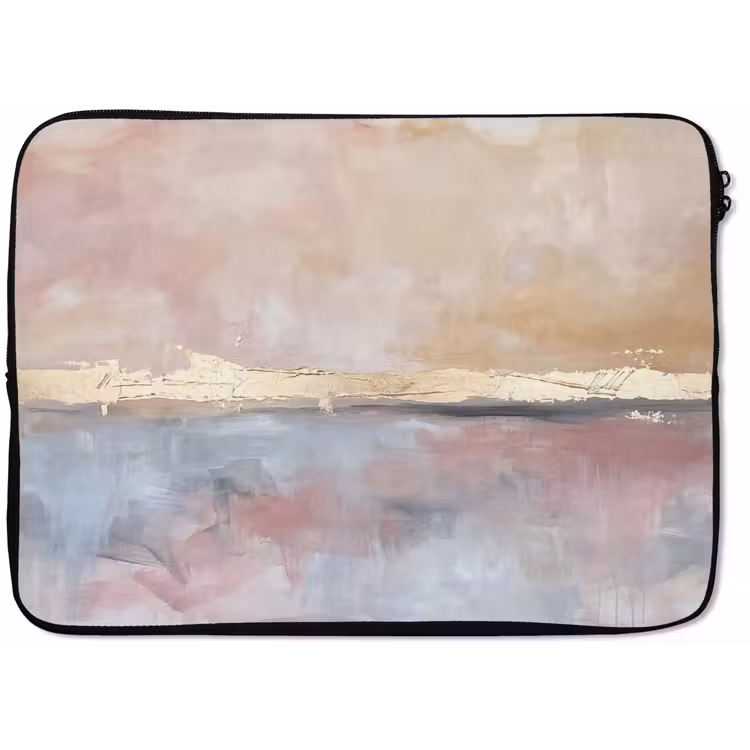 Laptophoes - Abstract - Horizontaal - Kunst - Roze - Goud — 1