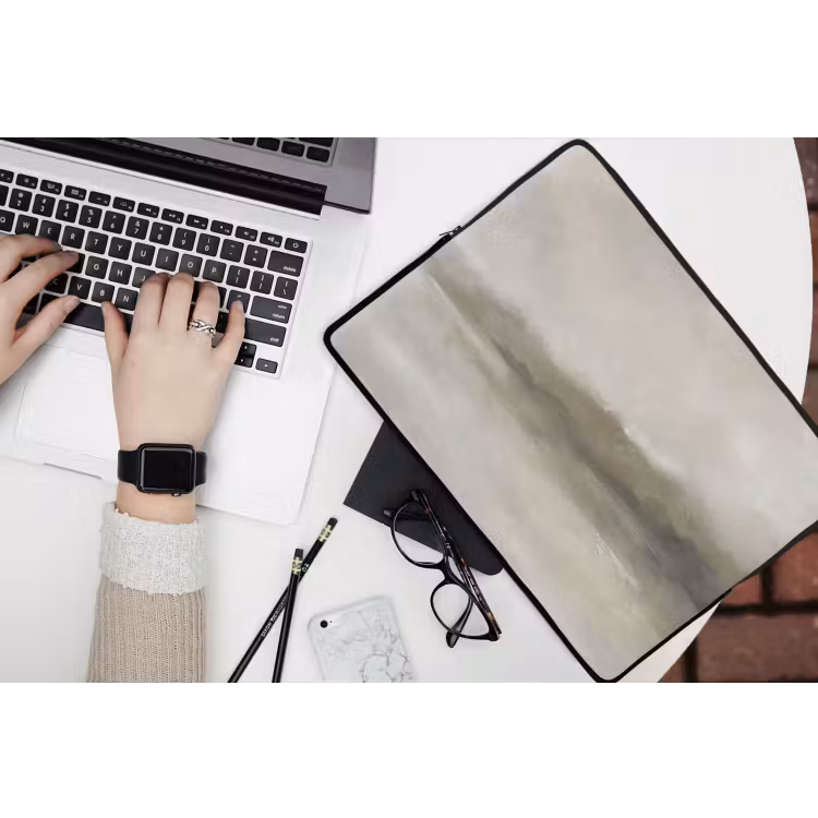 Laptophoes - Abstract - Landschap - Nevel - Modern - Grijs — 3