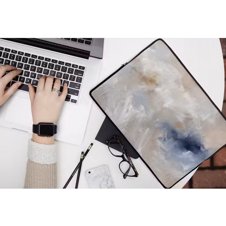 Laptophoes - Abstract - Wolken - Sfeer - Modern - Beige — 3