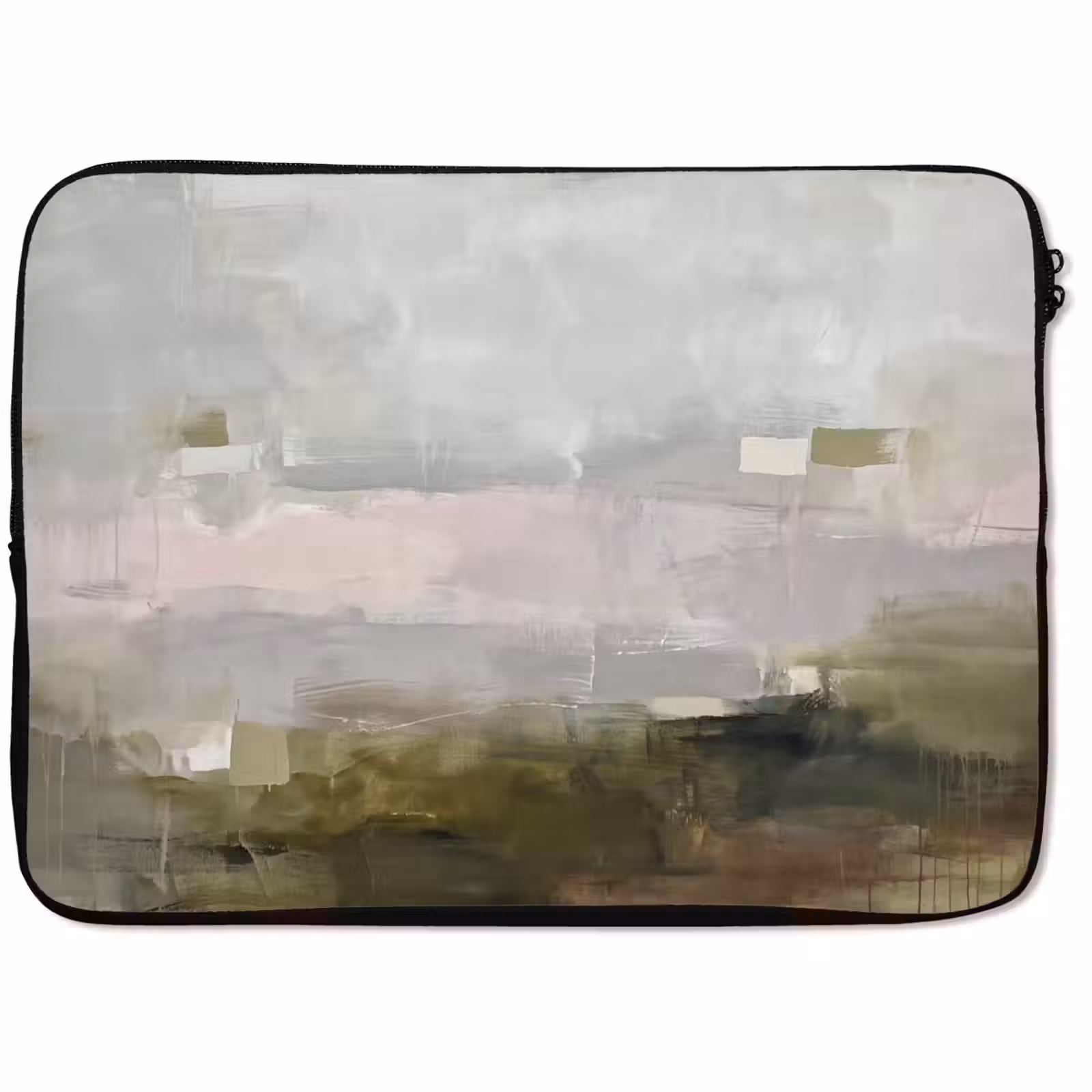Laptophoes - Abstract - Gelaagd - Kunst - Modern - Grijs-Groen — 1