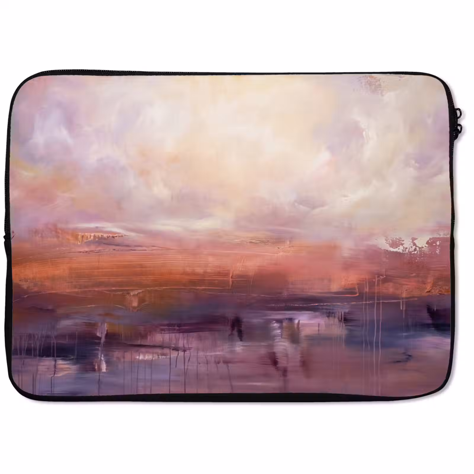 Laptophoes - Abstract - Landschap - Modern - Paars - Oranje — 1