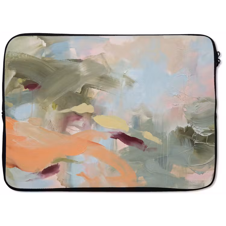 Laptophoes - Abstract - Borstelstreken - Kunst - Modern - Pastel — 1