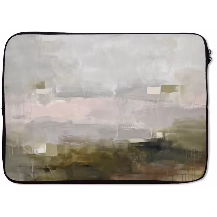 Laptophoes - Abstract - Gelaagd - Kunst - Modern - Grijs-Groen — 1