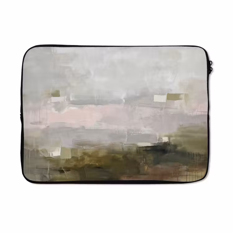 Laptophoes - Abstract - Gelaagd - Kunst - Modern - Grijs-Groen — 5