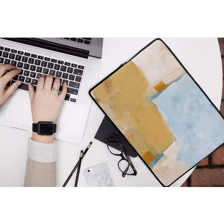 Laptophoes - Abstract - Kleuren - Kunst - Modern - Blauw — 3
