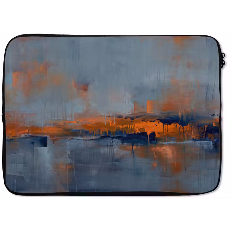 Laptophoes - Abstract - Kleuren - Modern - Oranje - Grijs — 1