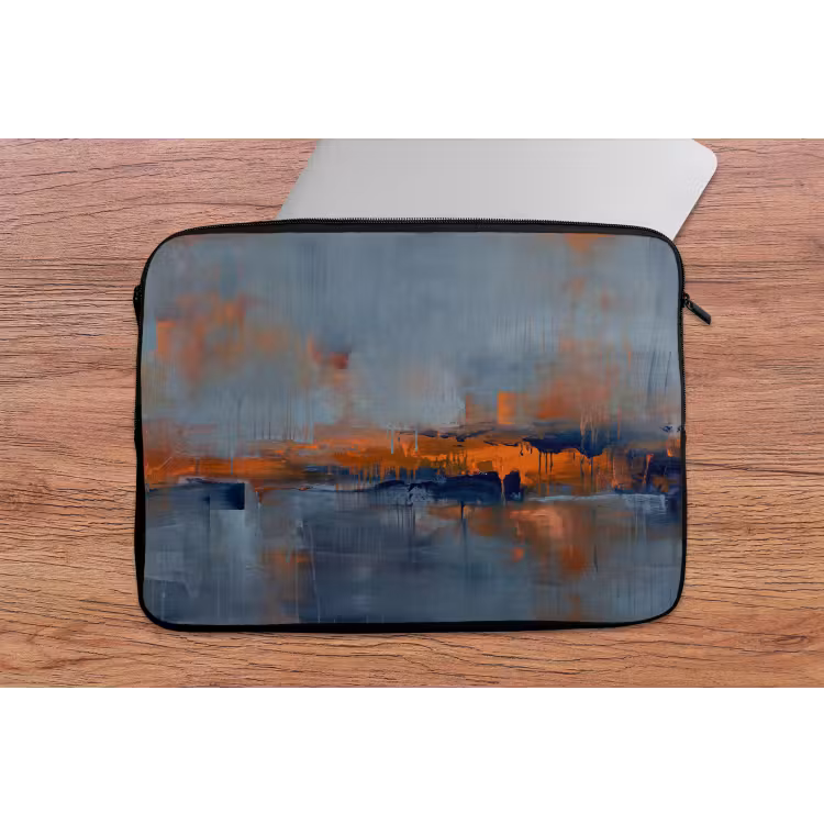 Laptophoes - Abstract - Kleuren - Modern - Oranje - Grijs — 2