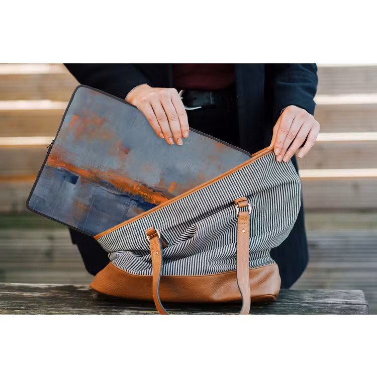 Laptophoes - Abstract - Kleuren - Modern - Oranje - Grijs — 4