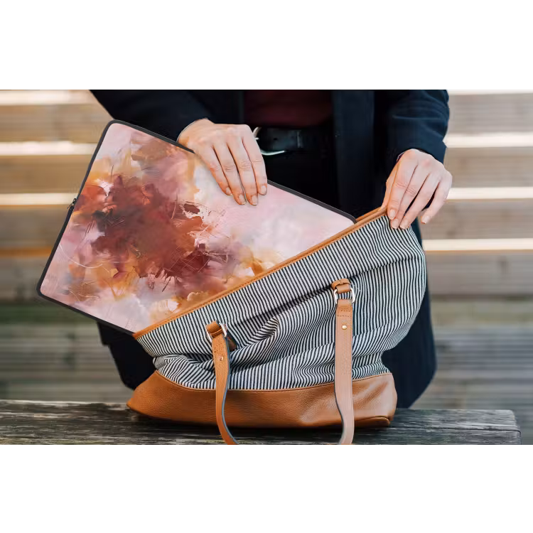 Laptophoes - Abstract - Kleurrijk - Kunst - Modern - Roze-Rood — 4
