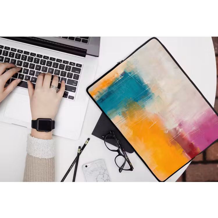 Laptophoes - Abstract - Kleurrijk - Modern - Kunst - Oranje — 3