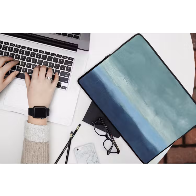 Laptophoes - Abstract - Lagen - Rust - Modern - Blauw — 3