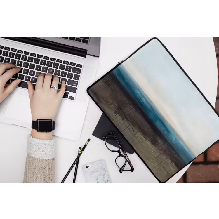 Laptophoes - Abstract - Landschap - Horizon - Blauw - Modern — 3