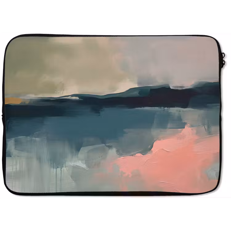 Laptophoes - Abstract - Landschap - Kunst - Modern - Groen - Blauw — 1