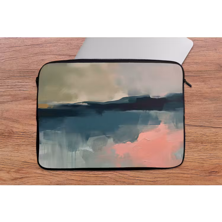 Laptophoes - Abstract - Landschap - Kunst - Modern - Groen - Blauw — 2
