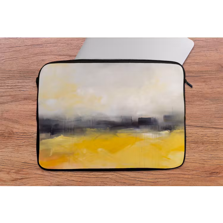 Laptophoes - Abstract - Landschap - Modern - Geel — 2