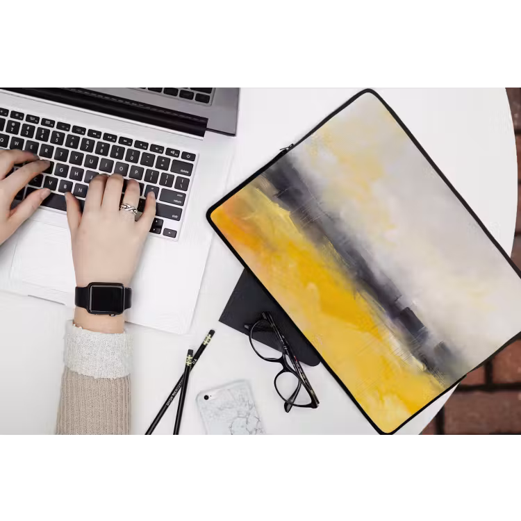 Laptophoes - Abstract - Landschap - Modern - Geel — 3