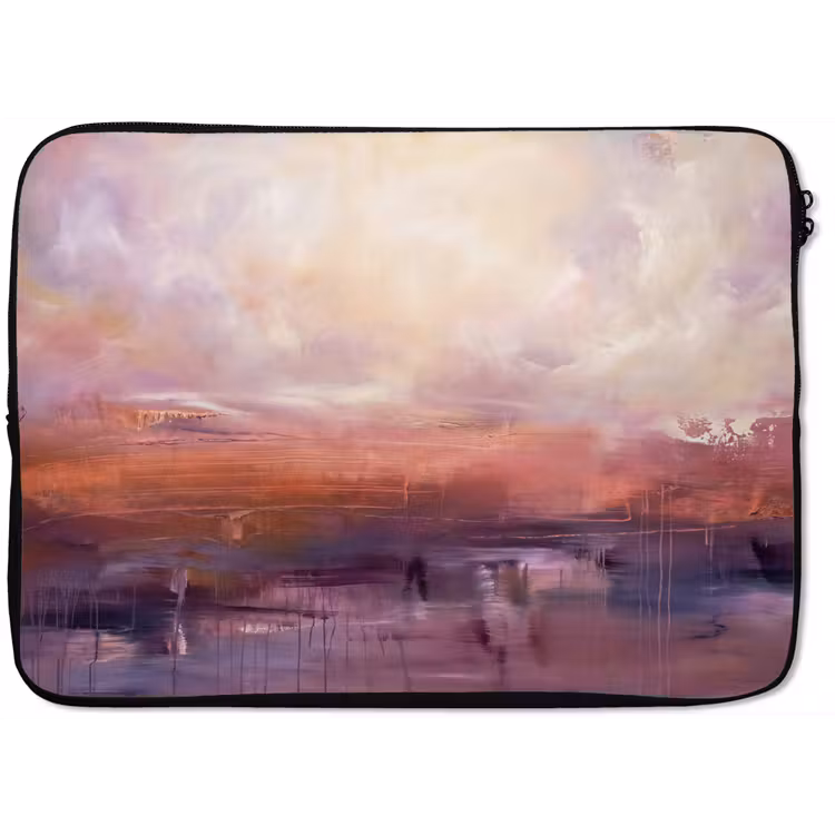 Laptophoes - Abstract - Landschap - Modern - Paars - Oranje — 1