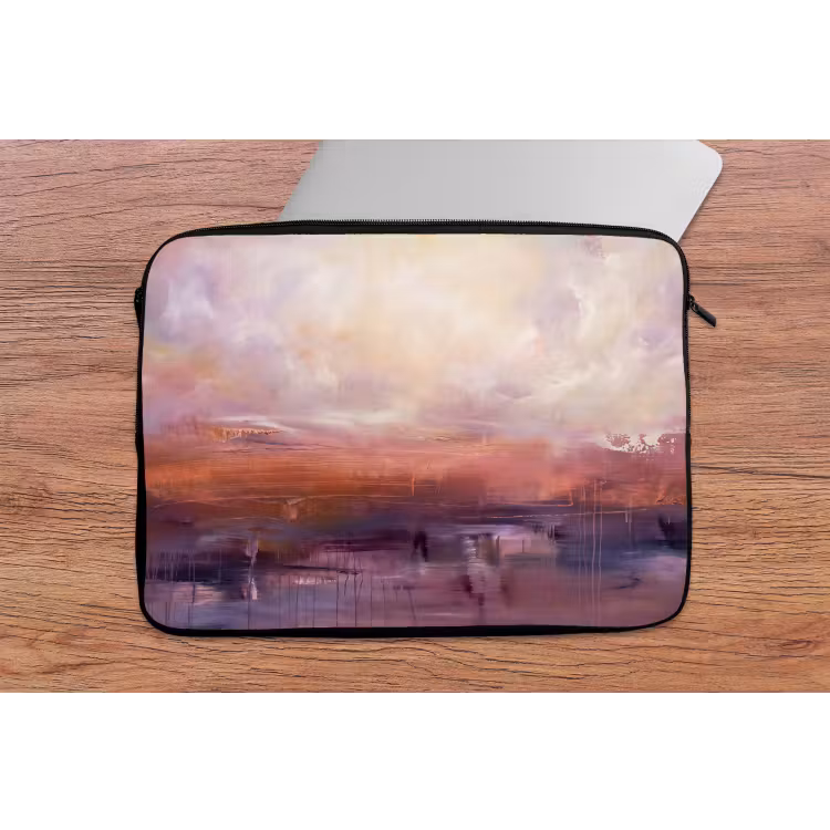Laptophoes - Abstract - Landschap - Modern - Paars - Oranje — 2