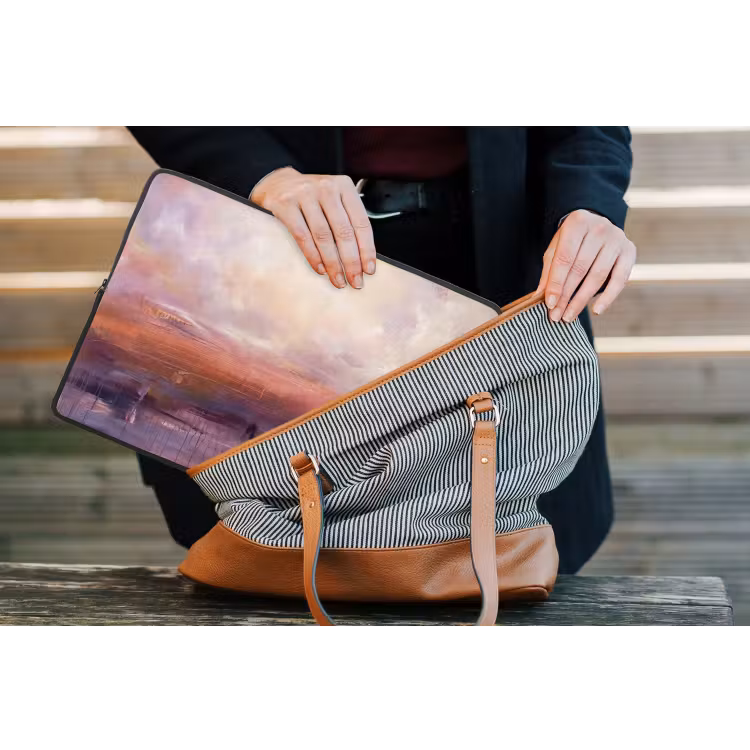 Laptophoes - Abstract - Landschap - Modern - Paars - Oranje — 4