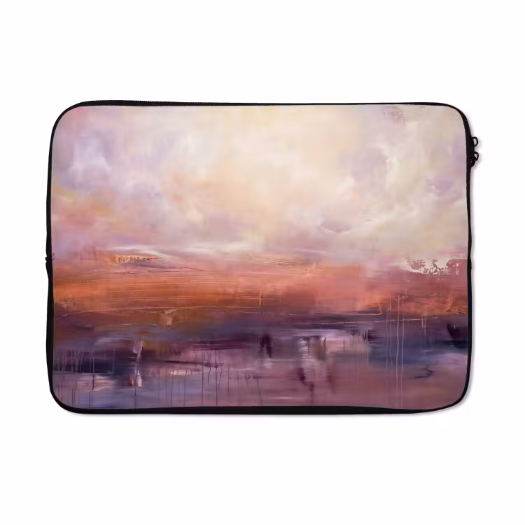 Laptophoes - Abstract - Landschap - Modern - Paars - Oranje — 5