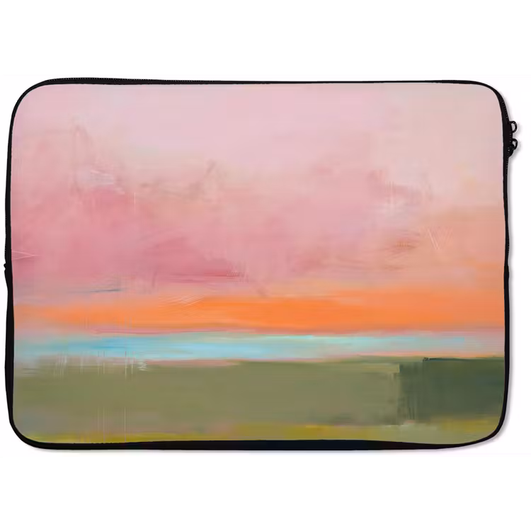 Laptophoes - Abstract - Landschap - Modern - Roze - Oranje — 1