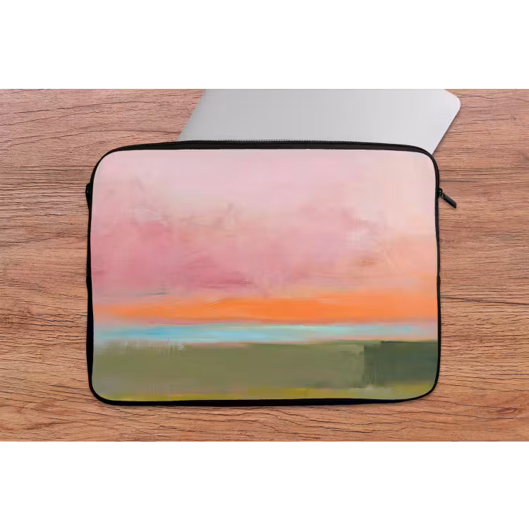 Laptophoes - Abstract - Landschap - Modern - Roze - Oranje — 2