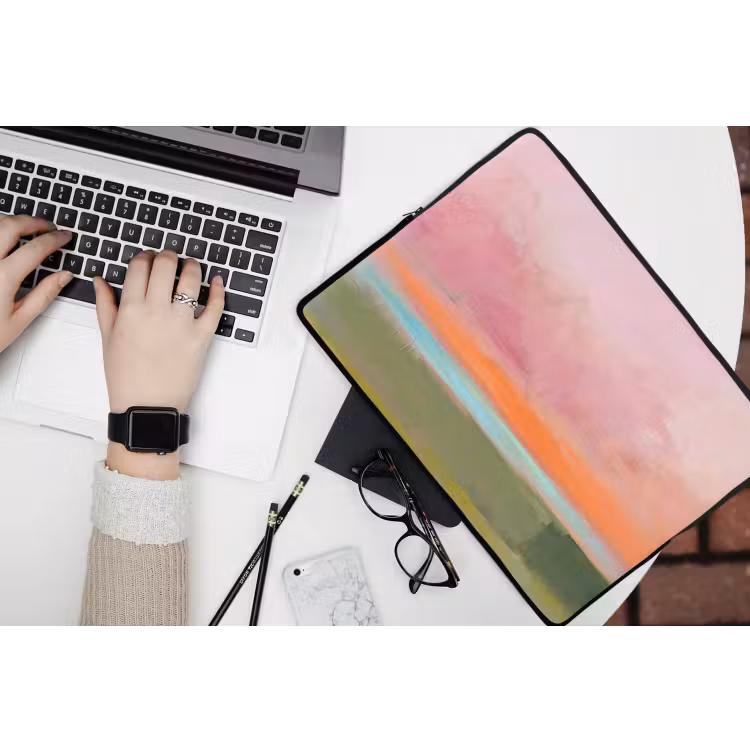 Laptophoes - Abstract - Landschap - Modern - Roze - Oranje — 3