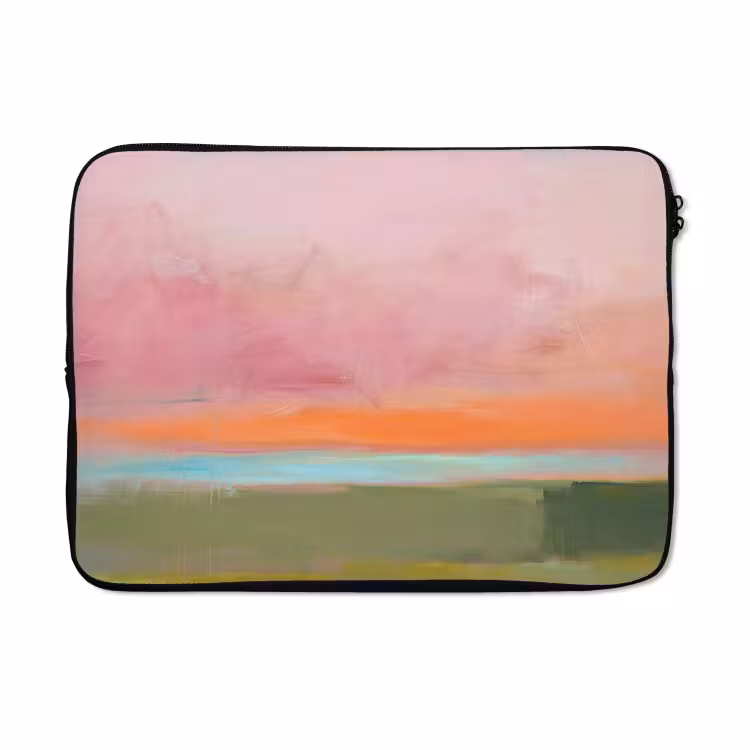 Laptophoes - Abstract - Landschap - Modern - Roze - Oranje — 5