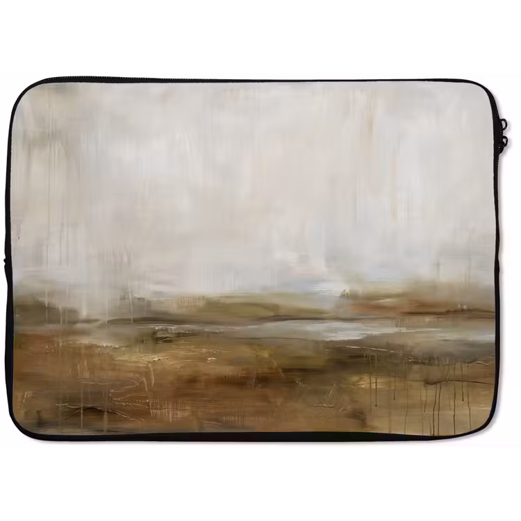 Laptophoes - Abstract - Landschap - Natuur - Beige - Bruin — 1