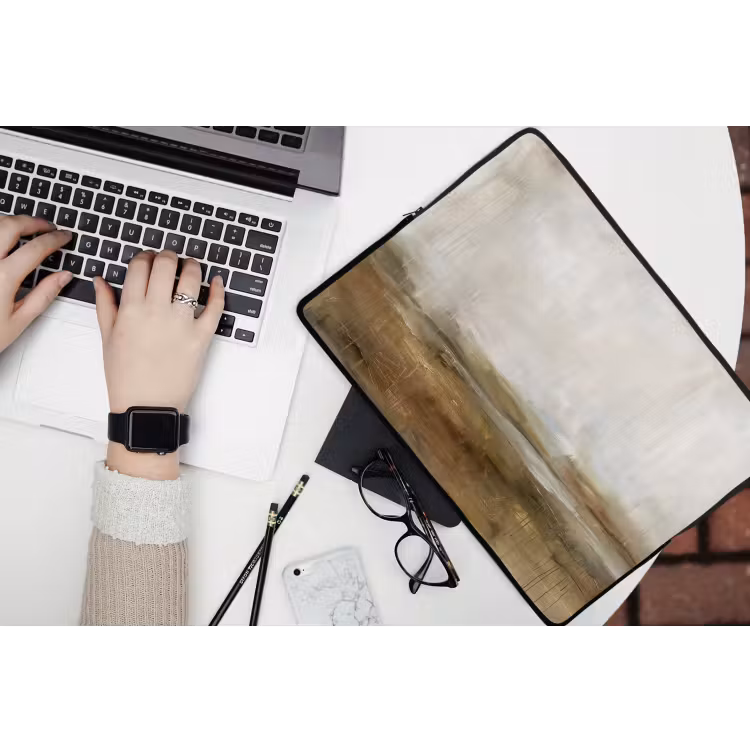 Laptophoes - Abstract - Landschap - Natuur - Beige - Bruin — 3