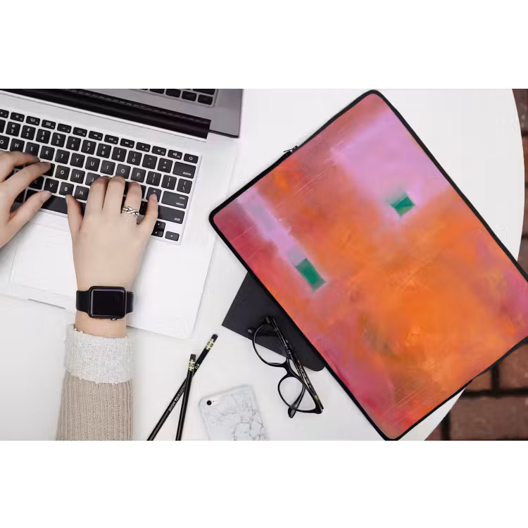 Laptophoes - Abstract - Vlakken - Kunst - Modern - Oranje — 3
