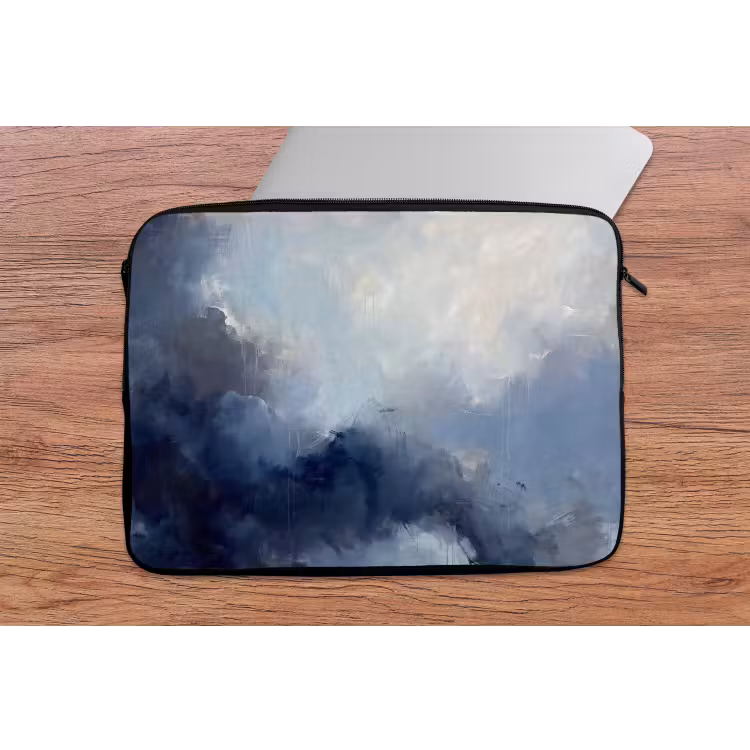 Laptophoes - Abstract - Wolken - Modern - Blauw - Kunst — 2