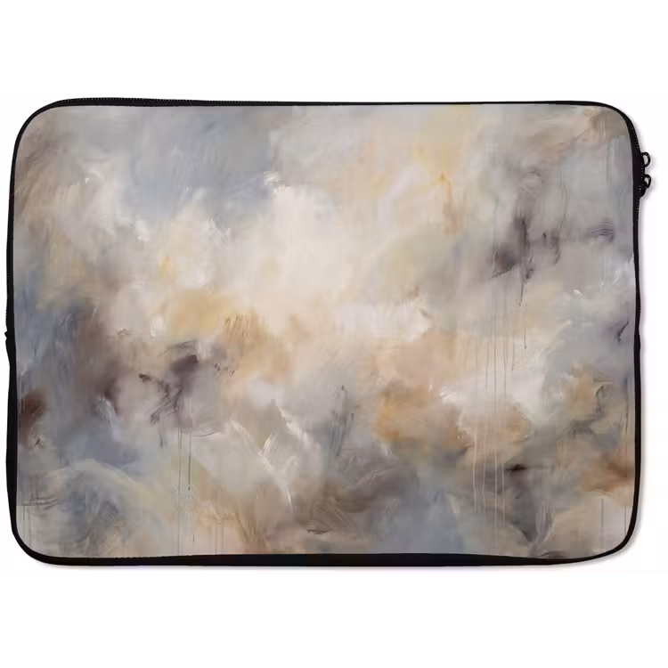 Laptophoes - Abstract - Wolken - Sfeervol - Beige - Grijs — 1