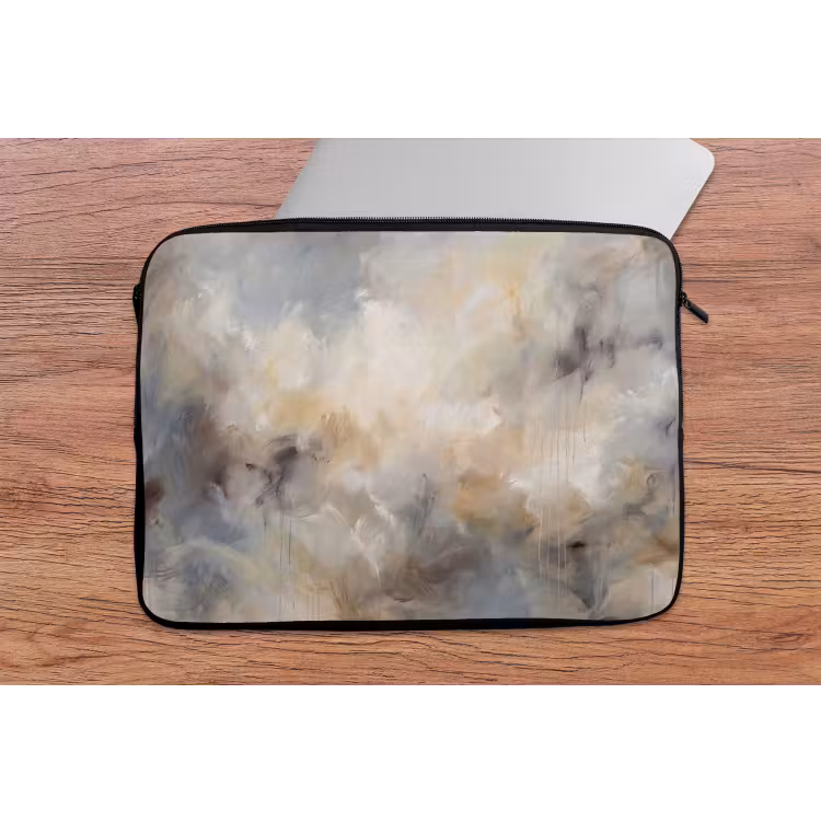 Laptophoes - Abstract - Wolken - Sfeervol - Beige - Grijs — 2