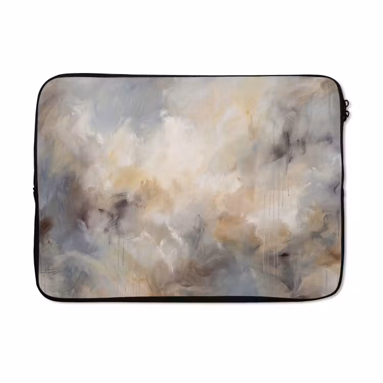 Laptophoes - Abstract - Wolken - Sfeervol - Beige - Grijs — 5